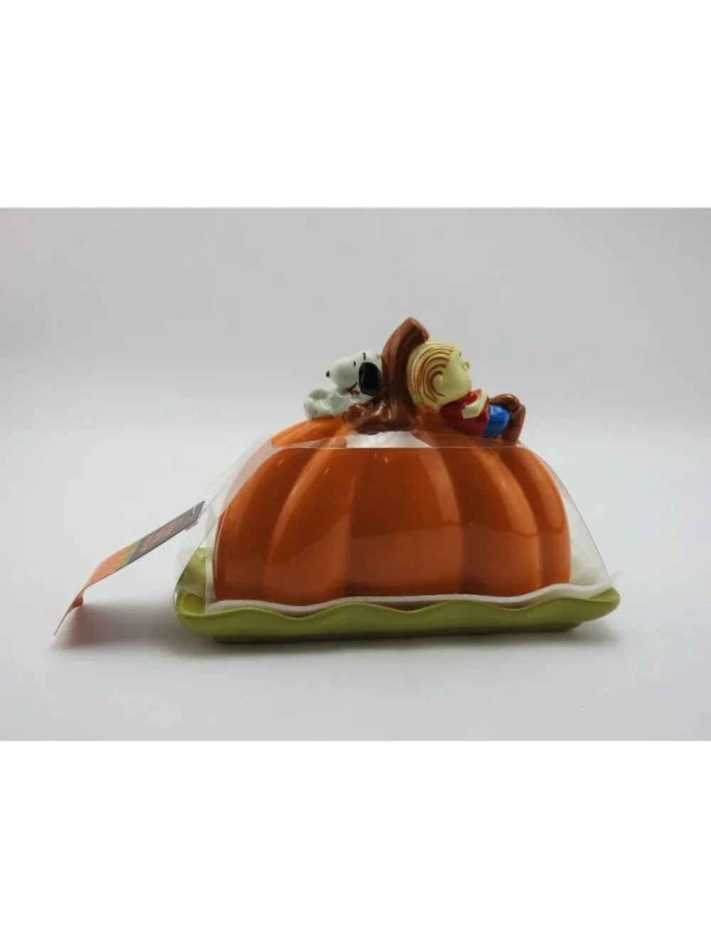 Peanuts Great Pumpkin Charlie Brown Snoopy Linus Ceramic Butter Dish New